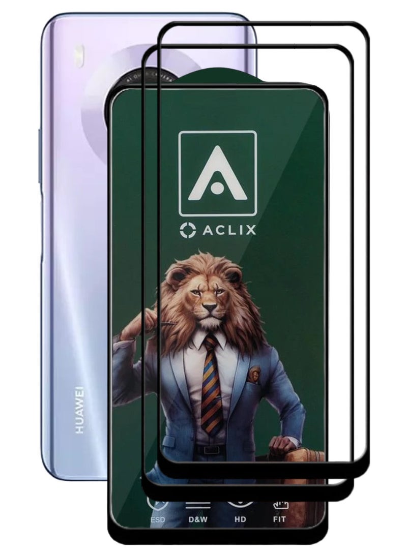 ACLIX 2 Pieces Antistatic ESD Dustproof Premium Quality High Definition Tempered Glass Screen Protector Designed For Huawei Y9a - Image 1