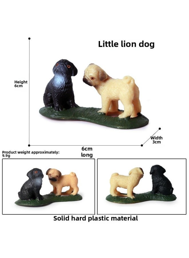 Simulation Dog Model Solid Ornaments Golden Retriever Chai Dog Corgi Bullfight Boxer Dog Greyhound Dog Wolf Dog Hand-held-Color:M-254 Pug [0.01kg]]