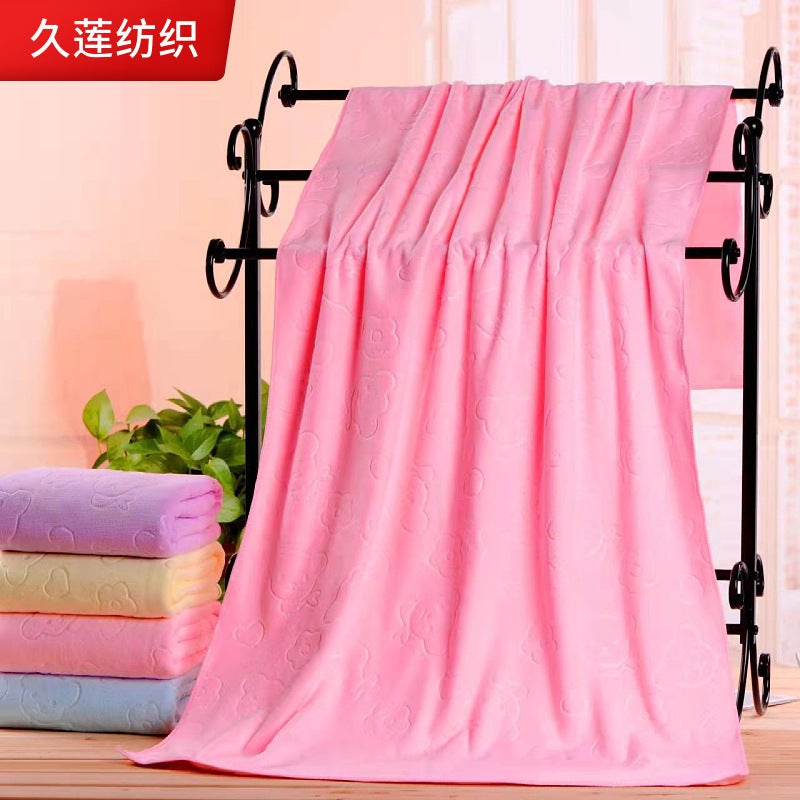 general Microfiber Embossed Bath Towel 70x140cm Absorbent Beach Towel for Women and Men - Image 1