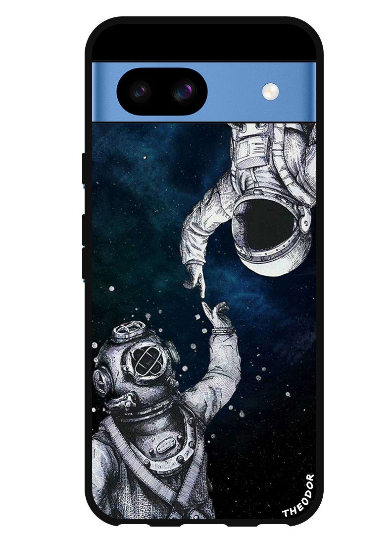 Theodor - Protective Case Anti Scratch Shock Proof Bumper Cover For Google Pixel 8a Astronaut And Diver - Image 1