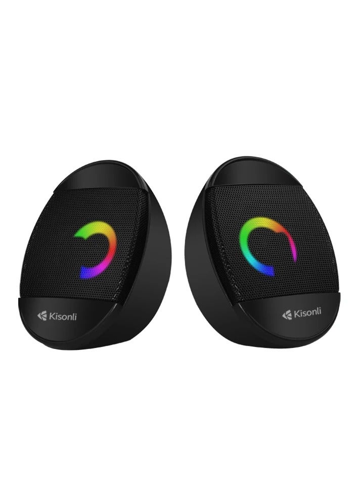 Kisonli L-7070 USB Stereo Speaker – Approx. 7W Performance in Compact Design - Image 1