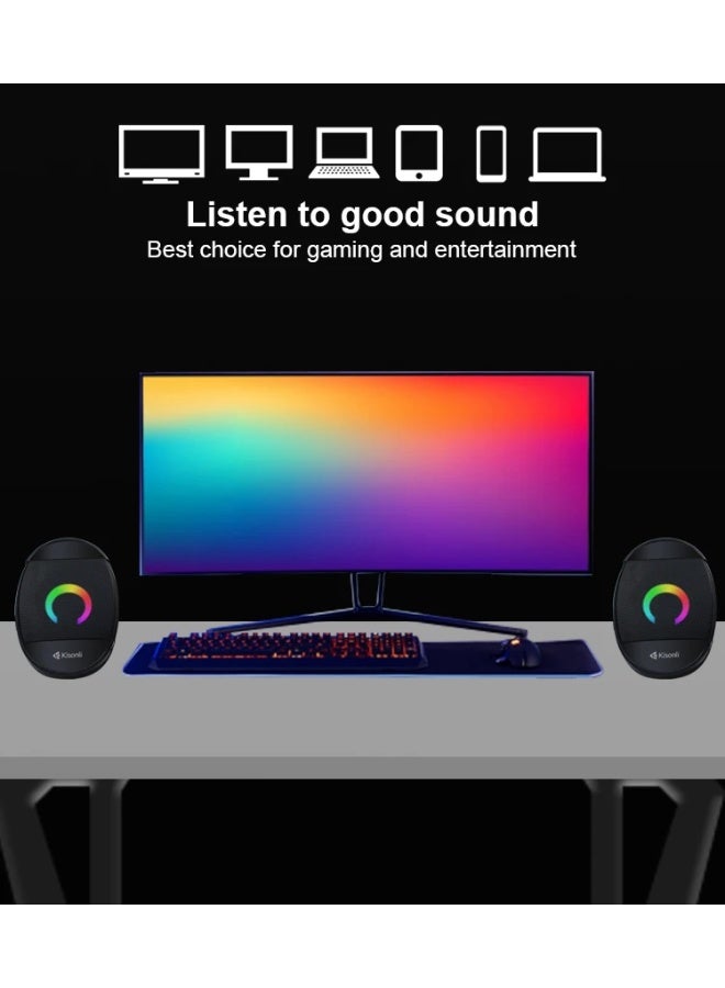 Kisonli L-7070 USB Stereo Speaker – Approx. 7W Performance in Compact Design - Image 5