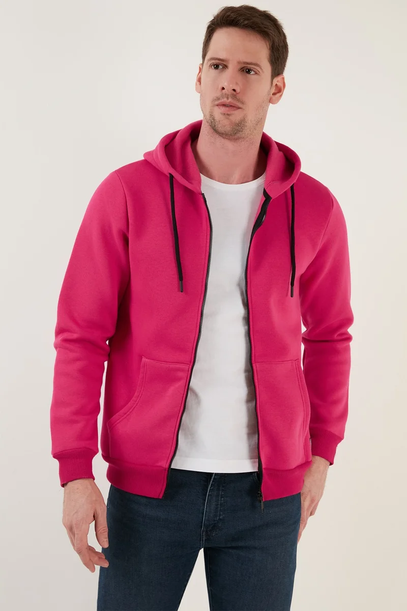 Buratti Slim Fit Hooded Zippered Soft Lined Winter Sweat Men's Sweat 5905340