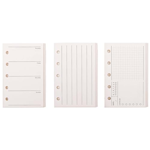 AxeWoodz 3 Pack A8 Refill Paper Loose Leaf Paper 120 Sheets Refillable Planner Binder Paper M5-5 Hole Mini Binder Paper 2.64''x4.09'' Filler Paper Vertical Line&To Do List&Weekly Plan - Image 1