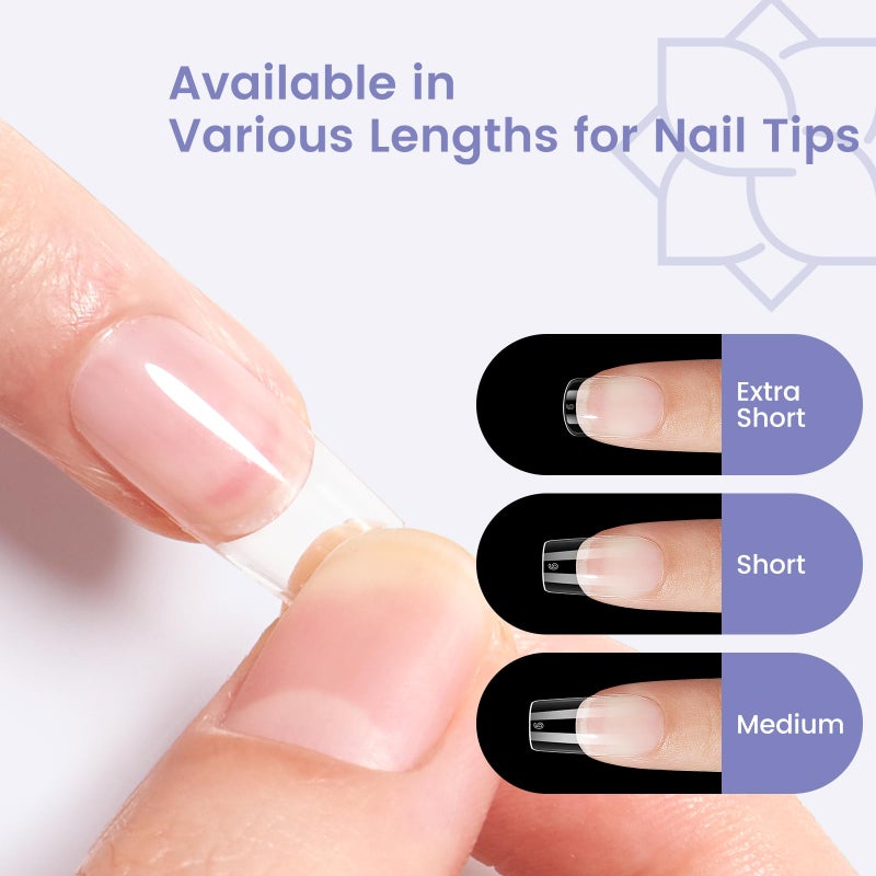 Wilfniee Short Square Nail Tips: 240PCS Acrylic Pre-shaped Soft Gel Square Nail Tips, 12 Sizes Full Cover Fake Press on Nails for Beginner Professional DIY Nail Salon - Image 4