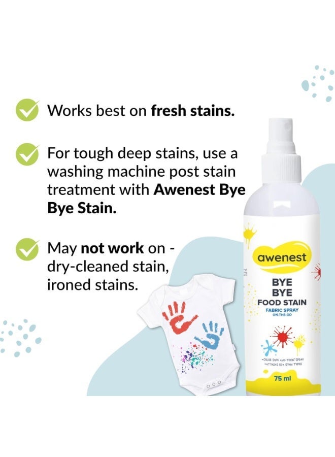 Awenest Bye Bye Food Stain & Ink Stain Remover Combo | Removes Food, Ink, Pencil, Marker, and Acrylic Stains from Fabric | Instant Spray Stain Remover | Plant-based, Toxin-Free, Safe for Kids & Fabric - Image 4