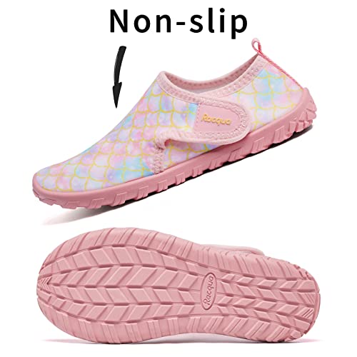 Racqua Girls Water Shoes Kids Barefoot Beach Swim Shoes Quick Dry Lightweight Boating Sport Pool Surfing Walking Aqua Shoes Little Kid Mermaid 11 - Image 3