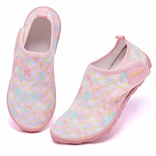 Racqua Girls Water Shoes Kids Barefoot Beach Swim Shoes Quick Dry Lightweight Boating Sport Pool Surfing Walking Aqua Shoes Little Kid Mermaid 11 - Image 2