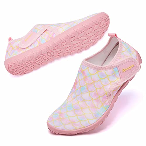 Racqua Girls Water Shoes Kids Barefoot Beach Swim Shoes Quick Dry Lightweight Boating Sport Pool Surfing Walking Aqua Shoes Little Kid Mermaid 11 - Image 1