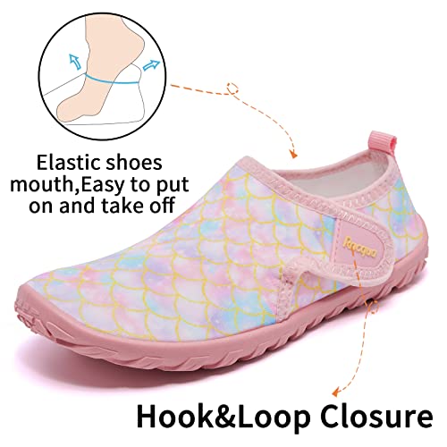 Racqua Girls Water Shoes Kids Barefoot Beach Swim Shoes Quick Dry Lightweight Boating Sport Pool Surfing Walking Aqua Shoes Little Kid Mermaid 11 - Image 4