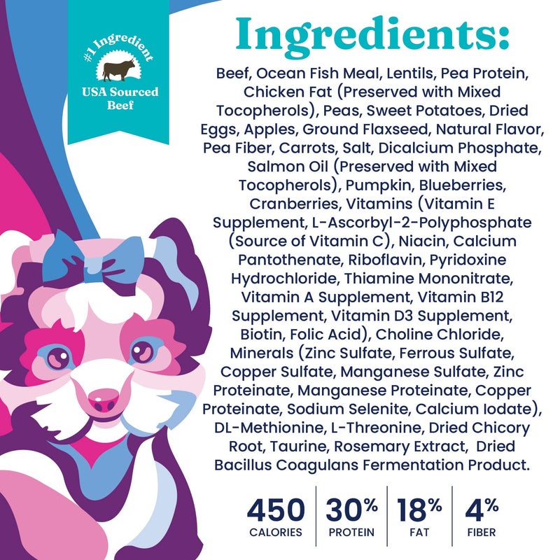 Solid Gold Toy & Small Breed Dry Dog Food Small Bites â€“ Real Beef, Grain Free, Gluten Free, High Fiber Kibble with Probiotics for Gut Health & Digestion Support â€“ Healthy Dog Food All Ages â€“ 4LB - Image 5