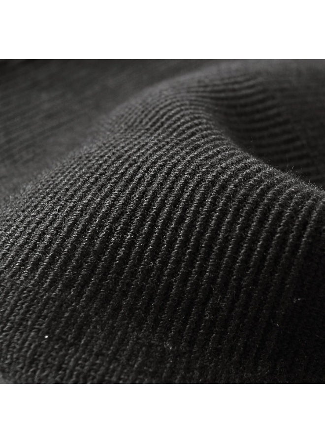 دعامة الكاحل الرياضية المرنة (زوج واحد) – مشد ضاغط بنسيج مسامي وتصميم كعب مفتوح – خفيفة ومريحة للرجال والنساء والأطفال – لون أسود. - Image 3