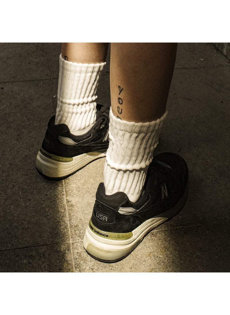 Generic - Retro Knitted Long Tube Socks Mens Womens Cotton Sweat Absorbent High Top Casual Socks Autumn Winter Fashion Stockings White - Image 1