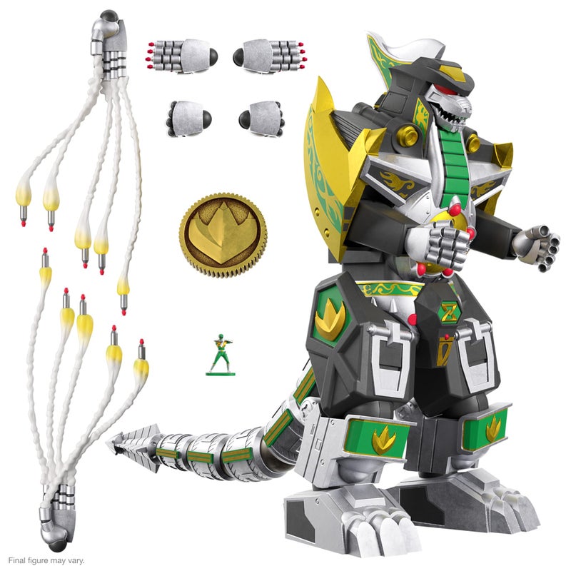 Super7 ULTIMATES! Mighty Morphin Power Rangers Dragonzord - 9" Power Rangers Action Figure with Accessories Classic TV Show Collectibles - Image 1