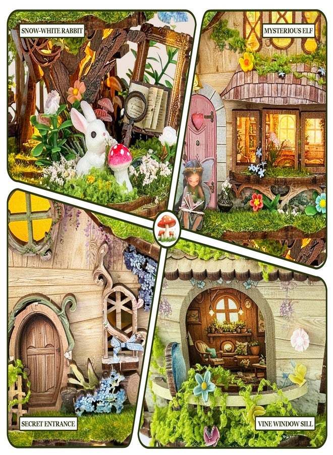 STRUCWOOD 3D Wooden Puzzle, Enchanted Forest Micro - World, DIY Miniature Kit for Adults Teens, Great for Gifting & Decor Dollhouse Kit- Rowan's Treehouser (SQ-80) - Image 5