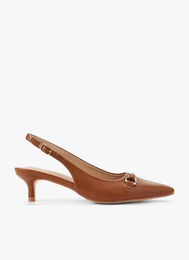 Flora Bella Women Pointed Toe Kitten Heel Shoes