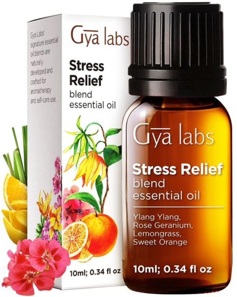 Gya Labs Stress Relief Essential Oil Blend for Diffuser & Aromatherapy - 100% Pure Natural Stress Relief Oils for Calming Diffusion, Soothing & Self-Care (0.34 Fl Oz) - Image 1