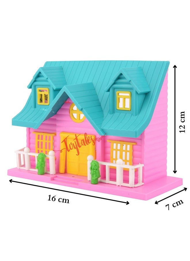 Toytales TOYTALES Dreamhouse Doll House Building 2 Room (18 Pc Set) for Girls, Playset with Furniture & Accessories with Bedroom, Role-Play Set for Kids - Set of 18 Piece (Assorted Colour), Small  - Image 3