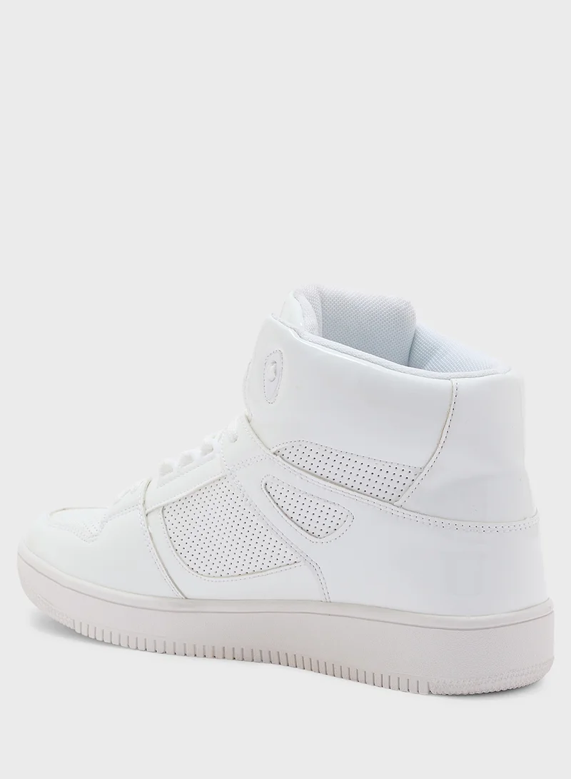سفنتي فايف Patent Perforated Streetwear High Top Sneakers