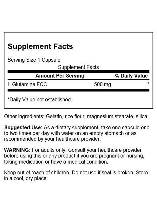 SWANSON Amino Acid Lglutamine 500 Milligrams 100 Capsules - Image 3