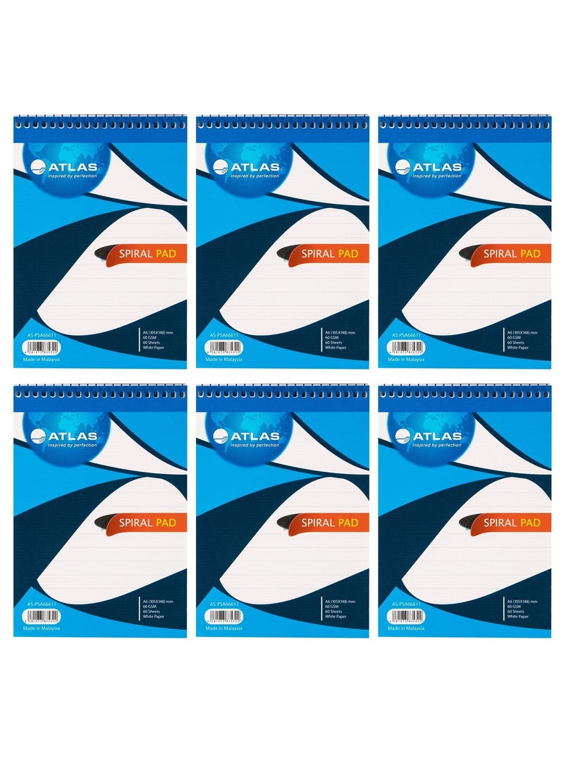 ATLAS - 6-Piece A6 Size Spiral Notepad 50 Sheets - Image 1