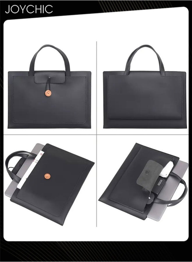 Joychic Laptop Tote Bag for Women and Men Waterproof Faux Leather Computer Bags Business Office Work Bag Briefcase with multi-pockets Suitable for 15.6/16 Inch Laptop - Image 3