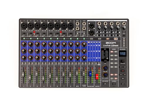 Zoom LiveTrak L12next Digital Mixer Multitrack Recorder for Musicians 12Channels 32Bit Float Master 14Track Recording at 96 kHz Effects Audio Interface Scenes and Personal Monitoring - Image 1