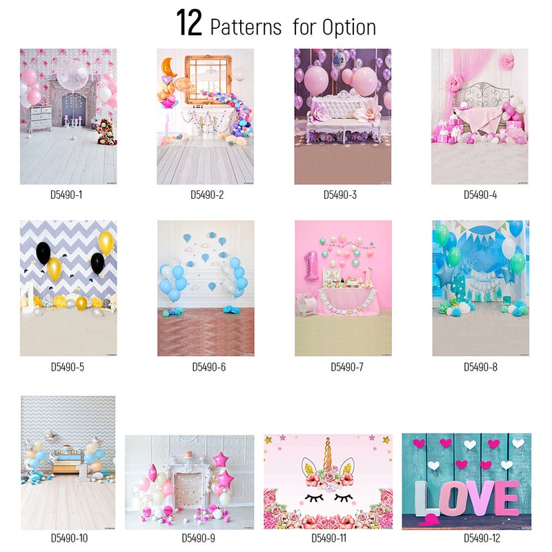 1.5* 2.1m/5* 7ft Birthday Party Photography Background Pink Flower Cartoon Unicorn Kid Baby Infant Girl Backdrop Photo Studio Pros - Image 2