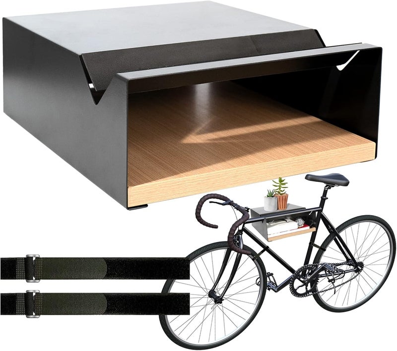 MOSHAY Bicycle Wall Mount S-Rack Bicycle Holder Aluminium Wood - Bicycle Mount for Road Bike Gravel Bike Touring Bike - Bicycle Stand Wall Indoor Storage for Garage Living Room - Image 1