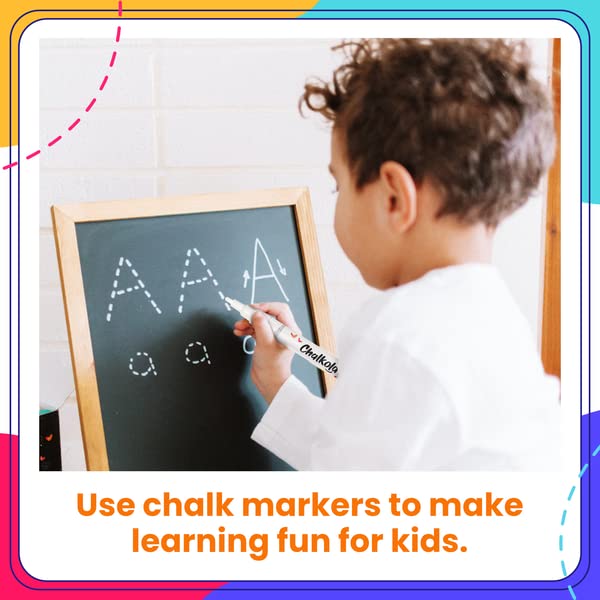 Chalkola 6 White Liquid Chalk Markers - White Dry Erase Liquid Chalk Pens for Chalkboard Signs, Blackboard, Car Window, Glass, Bistro | Variety pack - (3x) 3mm Fine Tip + (3x) 6mm Bold Size Ink Marker - Image 4