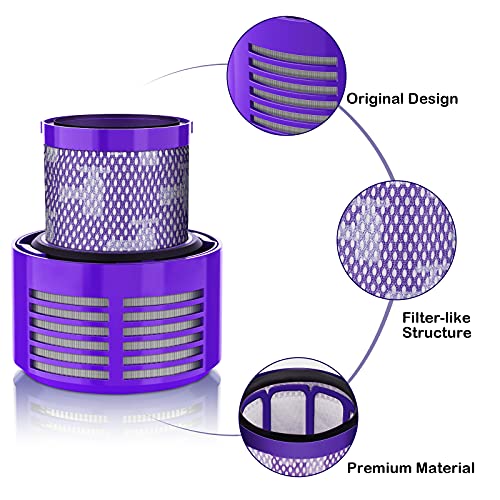 Leadaybetter Vacuum Filter Replacements for Dyson V10 Cyclone Series, V10 Animal, V10 Absolute, V10 Total Clean, SV12, Part No. 969082-01 (2 Pack Filters and 1 Clean Brush) - Image 5