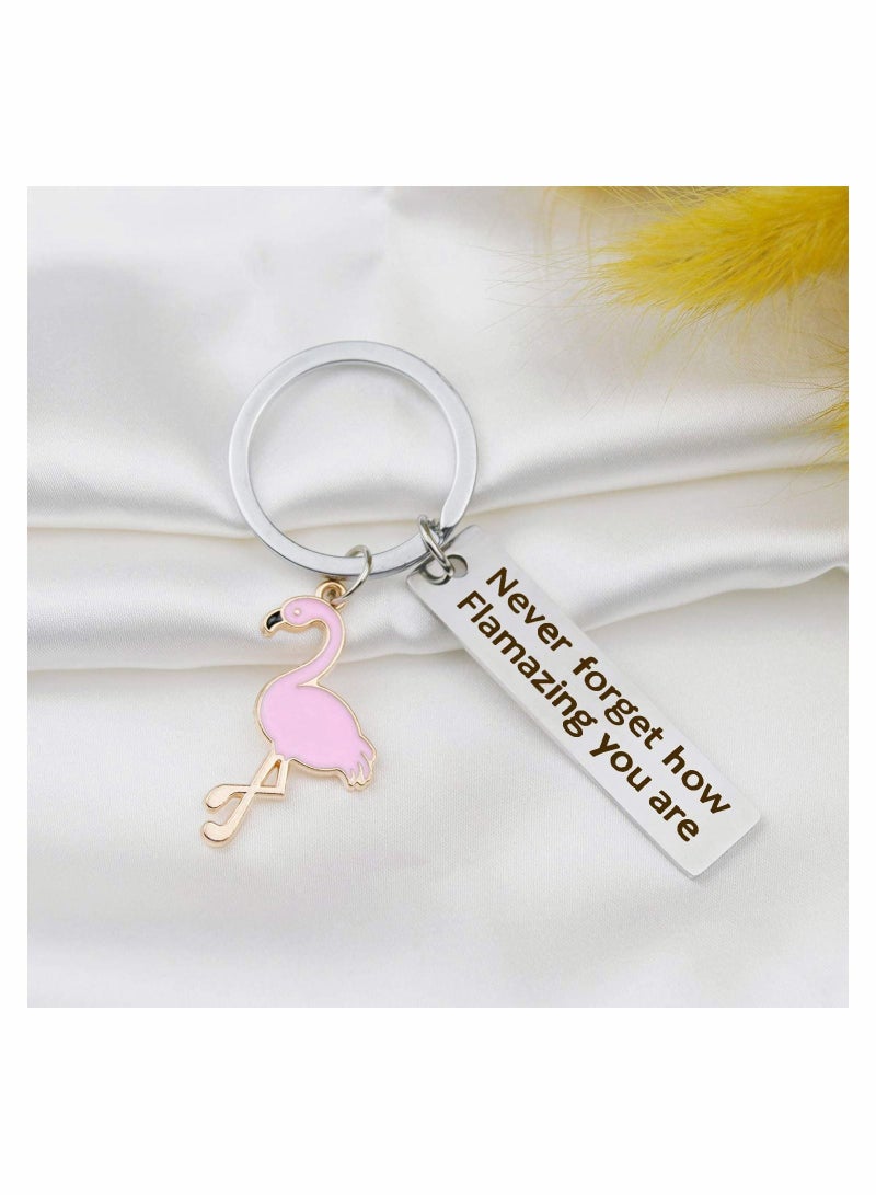 SYOSI Flamingo Keychain Never Forget How Flamazing You are Keychain Flamingo Lover Jewelry Gift for Family BFF Animal Lovers - Image 5