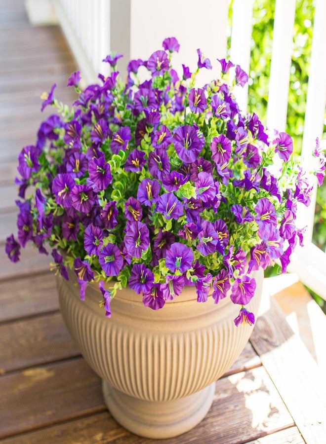 HyeFlora Artificial Fake Outdoor Flowers Plants for Spring Summer Outside Porch Decoration, 12 Bundles Faux Silk Morning Glory UV Sun Resistant Realistic for Front Door Patio Yard - Image 2