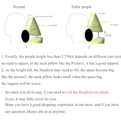 yuhuru Car Neck Pillows Both Side Pu Leather 2pieces Pack Headrest Fit for Most Cars Filled Fiber Universal Car Pillow (Beige) - Image 4