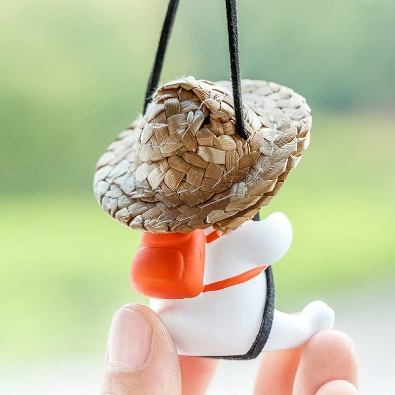 MENGSOOD Car Hanging Ornament,Little Tree Man Rear View Mirror Pendant Decoration,Mirror Hanging Car Interior Accessories for Car Rear View Mirror, Gardening Hanging (Yellow Duck) - Image 5