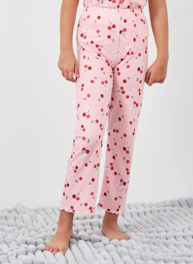 Styli Styli All Over Print T-Shirt and Pyjama Set
