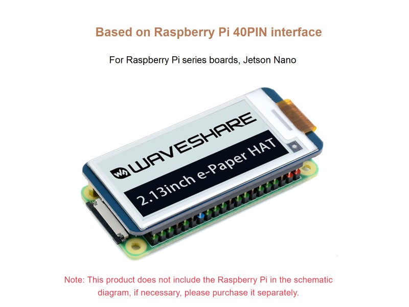 Waveshare 2.13inch E-Ink Display HAT V4 Version, 250x122 Resolution 3.3V/5V Black White Two-Color e-paper Screen Module for Raspberry Pi Zero/Zero W/Zero WH/2B/3B/3B+/4B, Supports Partial Refresh, SPI Interface - Image 5