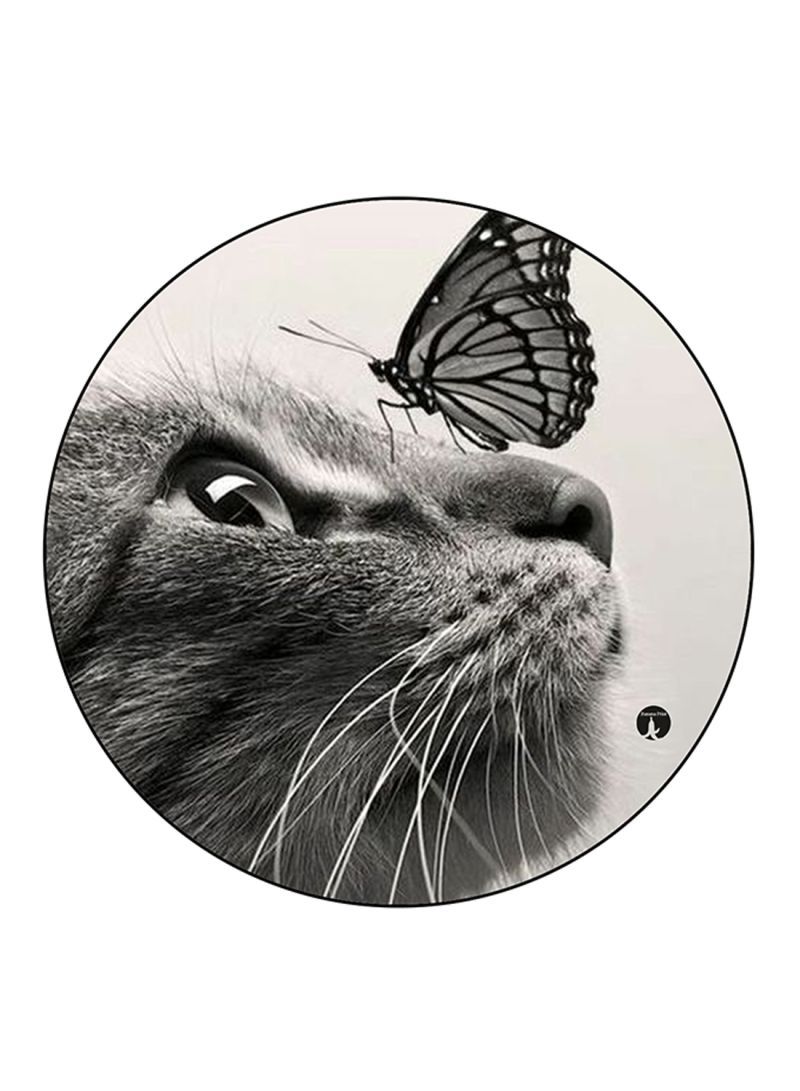 RKN Cat Printed Mouse Pad  Grey