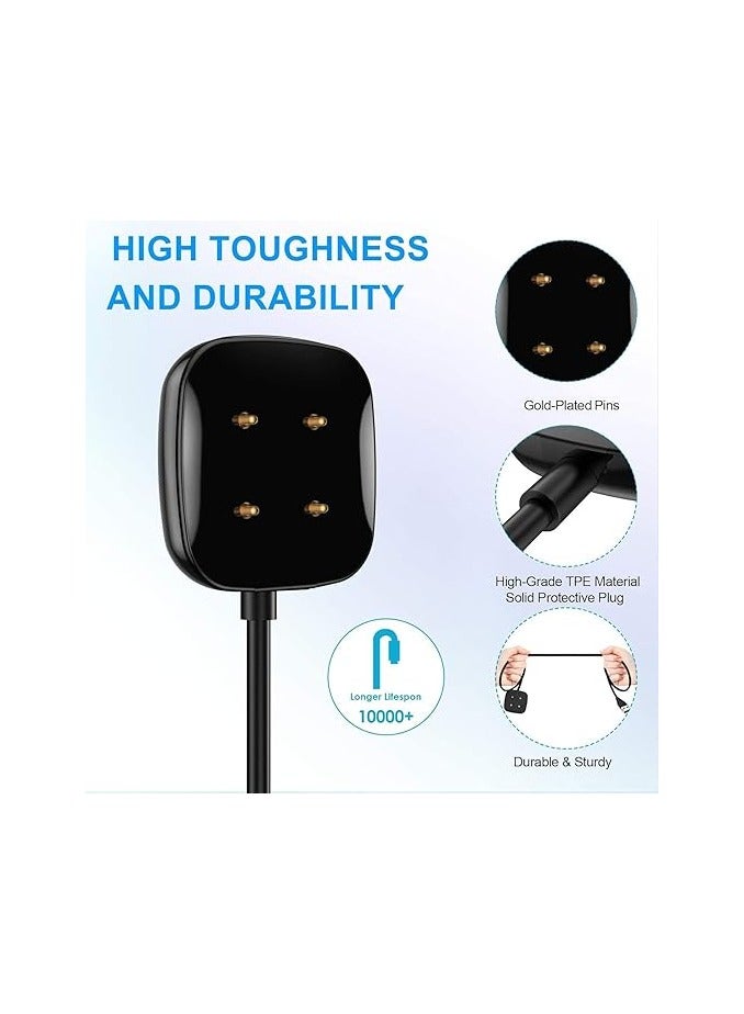 Charger Compatible with Fitbit Versa 3 / Versa 4 / Sense/Sense 2 Charger, Replacement Charging Cable USB Charger Dock for Versa 4 / Sense 2 Smartwatch  - Image 2
