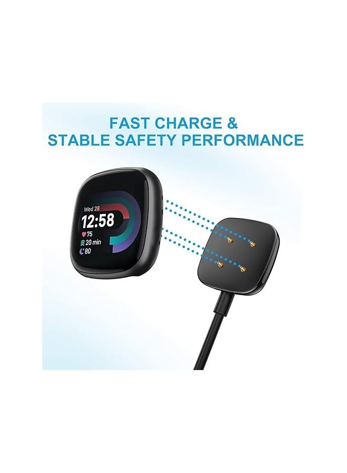 Charger Compatible with Fitbit Versa 3 / Versa 4 / Sense/Sense 2 Charger, Replacement Charging Cable USB Charger Dock for Versa 4 / Sense 2 Smartwatch  - Image 4