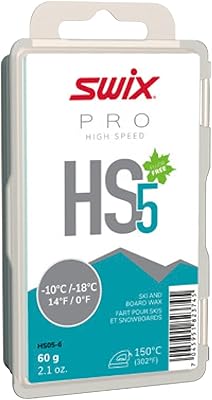 Swix Swix HS05-6 - HIGH Speed Wax - HS5 Turquoise - 0 to 14 Degrees Fahrenheit - 60g Bar - Fluoro Free - Ski or Snowboard - - Image 1