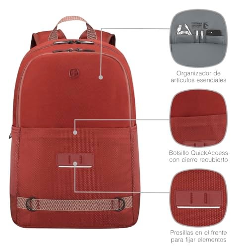 WENGER, Next 23 Tyon, 15.6 Inches Laptop Backpack, 23 liters, Lava, 612563, Business Travel Bag - Image 3