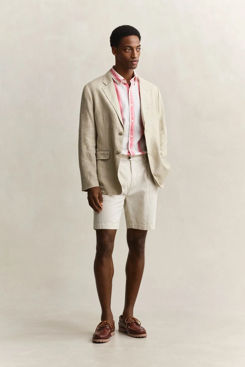 غانت Regular Cotton Linen Stripe Shirt