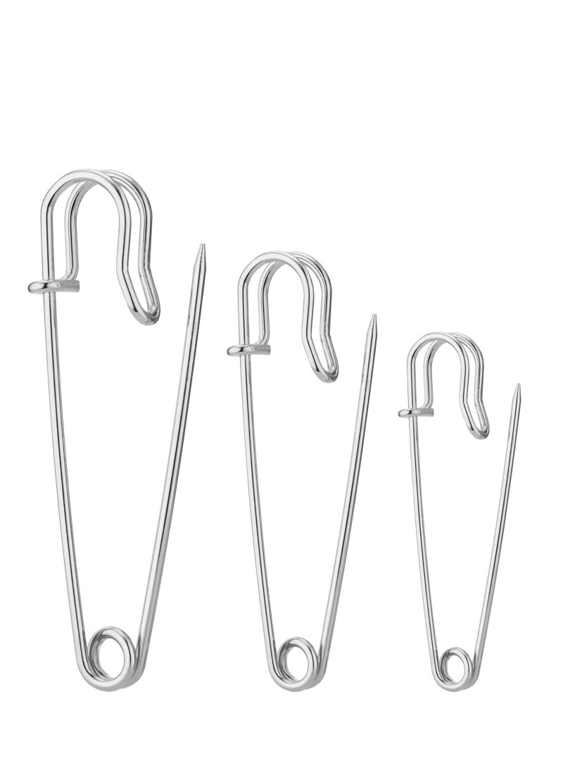 Premify Strong Safety Pins for Clothes, Large Safety Pins, 60 Pcs Heavy Duty Carpet Pins, 1.5, 1.8, & 2 Inch Kilt Pins, Stainless Steel Large Safety Pins for Blankets Crafts Skirts Kilts Brooch Making - Image 1