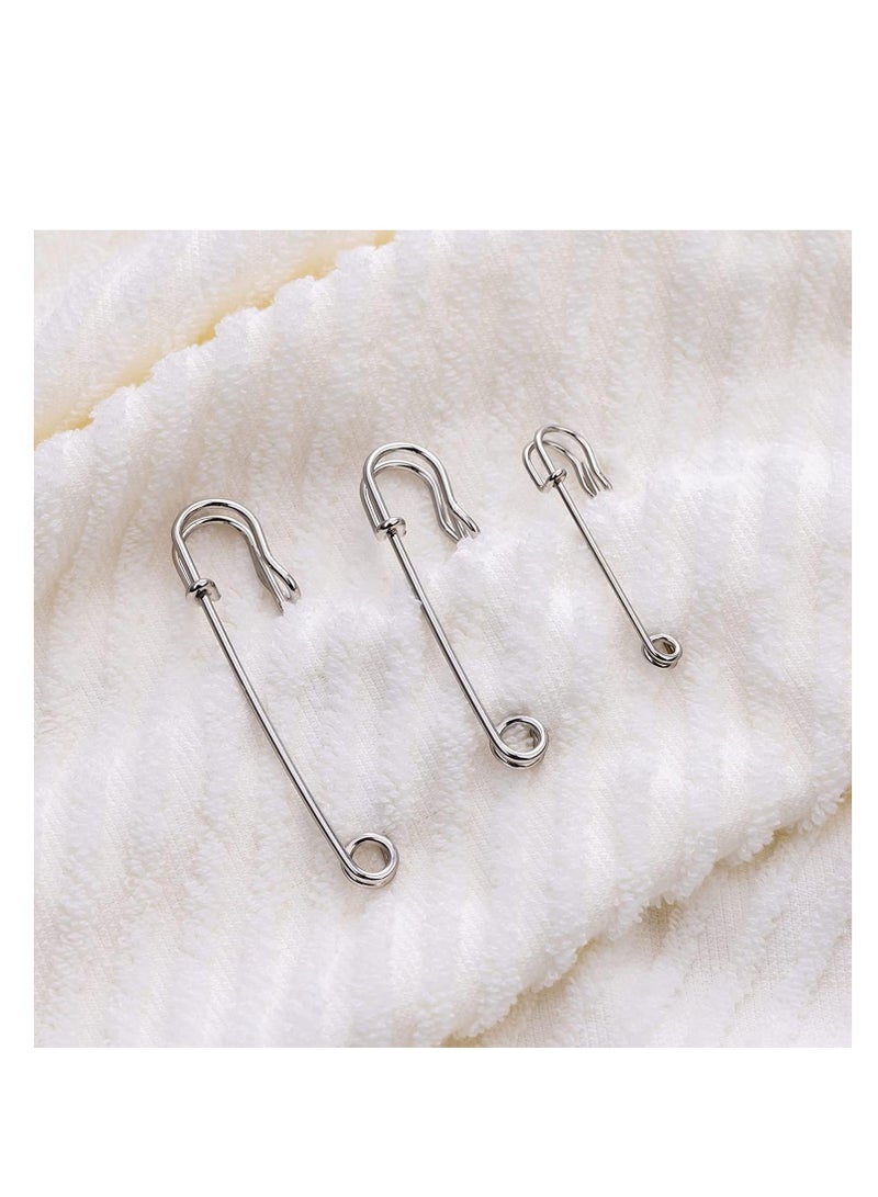 Premify Strong Safety Pins for Clothes, Large Safety Pins, 60 Pcs Heavy Duty Carpet Pins, 1.5, 1.8, & 2 Inch Kilt Pins, Stainless Steel Large Safety Pins for Blankets Crafts Skirts Kilts Brooch Making - Image 5