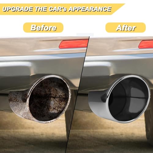 Vurkcy 5 inch Inlet Exhaust Tip, 10" Outlet 18" Overall Length Stainless Steel Exhaust Tail Pipe, Bolt-On, Rolled Edge, Slant Sleek Angle Cut, Polished Tailpipe, Silvery - Image 5