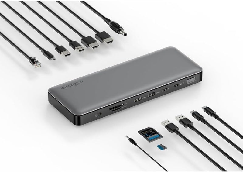 كينغستون محطة إرساء AD2010T4 Thunderbolt 4، شاشة مزدوجة 8K/4K، قارئ بطاقة Micro SD، توصيل طاقة 96 واط، منفذي HDMI، Ethernet، USB-C 3.2 و 4 منافذ USB-A (K34111EU) - Image 1