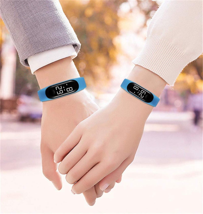 CdyBox 10 Pack 50 Meters Waterproof Led Digital Touch Screen Sport Watch Silicone Women Men Wristwatch (10 Pack White) - Image 3