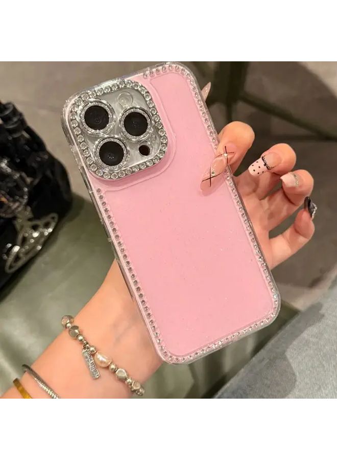 Light Blue Case For iPhone 15 With Crystal Frame And Convenient Photo Button - Image 2