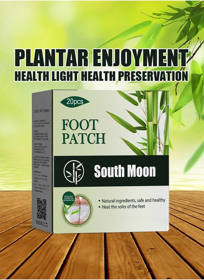 SOUTH MOON - Foot care foot patch, natural bamboo charcoal ingredients, improve headaches and back pain, help sleep - Image 1